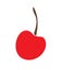 Simple vector illustration cherries, logo or sticker, for children drawing of fruit, red berry