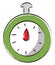 Simple vector illustration of a green stopwatch