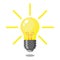 Simple vector illustration. Light bulb with shining light. Energy and idea symbol.