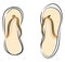 Simple vector illustration of a pair of flip flops