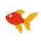 Simple vector illustration of red fish for children. aquarium small cartoon cute fish