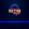 Simple vector illustration in retro futurism style of headline signboard text synthwave retro night