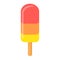 Simple vector image of fruit and berry ice cream. citrus sherbet