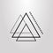 Simple vector line art abstract geometric triangles icon