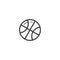 Simple vector line art outline basketball ball icon
