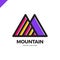 Simple vector logo in a modern style. Top of the mountain in the form of letter M.