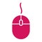 Simple, vector magenta/pink mouse icon