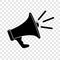 Simple Vector Megaphone or Bull Horn, at transparent effect background
