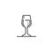 simple vector outline line art icon of wine glass