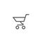 Simple vector outline line art supermarket trolley icon