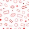 Simple Vector Seamless Pattern Red Scratch Blank Rubber Stamp for background, banner wrapping paper etc