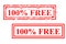 Simple Vector Set 2 Rust Red Rectangle Rubber Stamp, 100 Percent or % Free