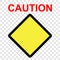 Simple Vector sign, Blank Caution at transparent effect background