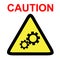 Simple Vector sign, Caution danger of working engine