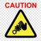 Simple Vector sign, Caution danger of working engine, do not touch, at transparent effect background