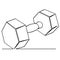 simple vector sketch hexagon dumbbell, dumbbel dumbell, single one line art, continuous