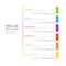 Simple vertical infographic timeline template made from white paper stripes on one side