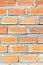 Simple vertical wall made of orange bricks