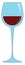 Simple vetor illustration of a wine glass with red wine