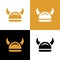 Simple viking helmet logo icon, vector illustration design