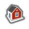 Simple village mansion icon, abstract house depiction. Country h