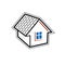 Simple village mansion icon, vector abstract house.