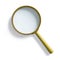 Simple vintage brass magnifying glass isolated