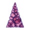 Simple violet and pink xmas tree made form bubbles