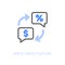 Simple visualised price negotiation icon symbol