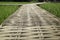 Simple walkway in summer rice field resort