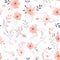 simple water-color style of flower themed pattern, vector illustration, foreground elements