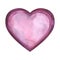 Simple watercolor pink blue lilac heart for Happy Valentines Day card or t-shirt design. Romance, relationship and love