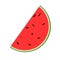 a simple watermelon slice icon, an element for menus, banners, and postcards.