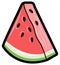 Simple watermelon triangle, vector icon
