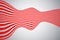 Simple wavy background. Illustration of striped pattern with optical illusion, op art. Beautifully waving USA stripes.