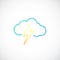 Simple weather icon with Cloud with Lightning.