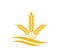 simple wheat nettle with land vector icon logo design