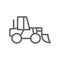 Simple wheel loader line icon. Symbol and sign illustration design. Isolated on white background