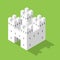 Simple white isometric castle