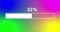 Simple white progress or loader bar animation. Loader bar from zero to one hundred percent on gradient colorful