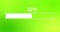 Simple white progress or loader bar animation. Loader bar from zero to one hundred percent on gradient green monochrome