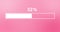 Simple white progress or loader bar animation. Loader bar from zero to one hundred percent on gradient pink monochrome