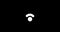 Simple Wi-fi icon animated on black background. Loop animation of Wi-Fi icon. Wireless internet access symbol