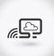 Simple wireless cloud icon on white background. Simple wireless cloud vector. EPS10.