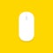 Simple wireless computer mouse. Computer mouse icon on yellow background.