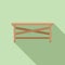Simple wood table icon flat vector. Picnic wooden equipment