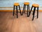 Simple wooden bar stools , 3 chair in group