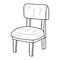 Simple Wooden Chair vector illustration, outline vector style