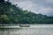 Simple wooden dugout canoe on Barombi Mbo crater lake of Cameroon, Africa