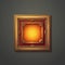 Simple wooden golden empty square frame icon design.